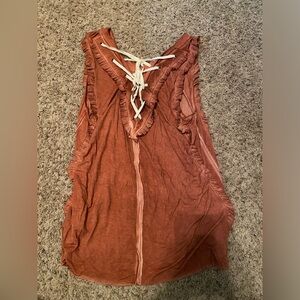 Tan Lace Back Tank Top